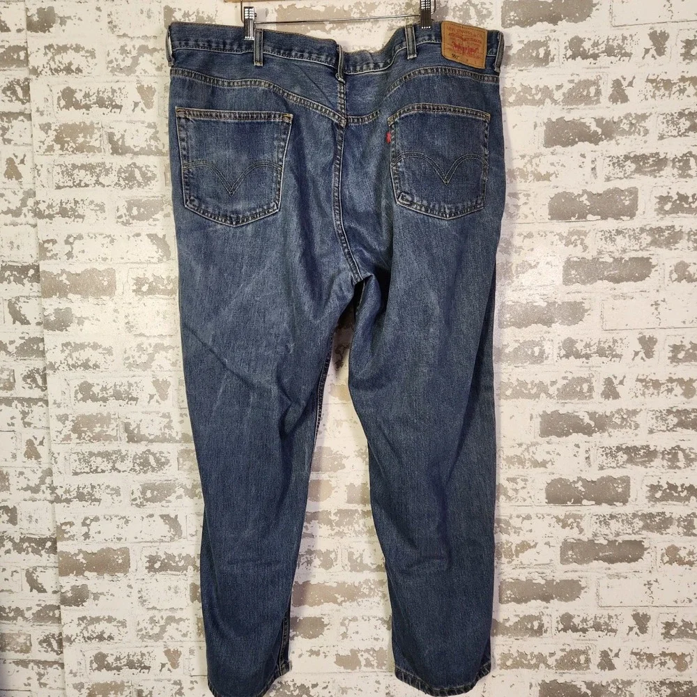 Levi's 550 Relaxed Fit Straight Blue Denim Jeans Men Big & Tall 46x30 Light Wash